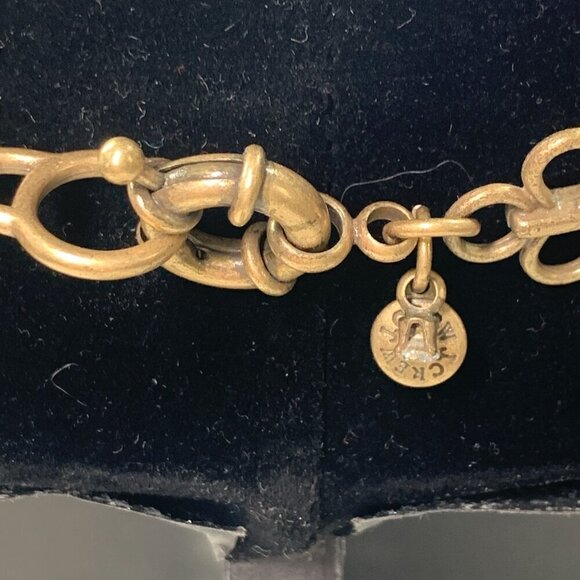 J.Crew Faux Crystal & Pearl Princess Necklace on Floral Chain 23"L Gold White - Picture 3 of 3